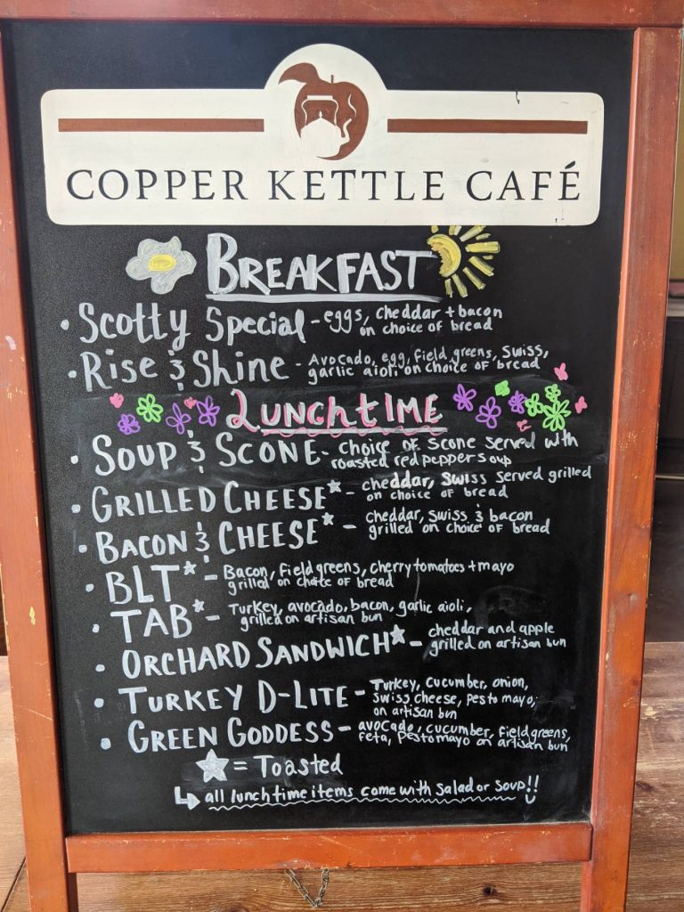 Menu Copper Kettle Cafe